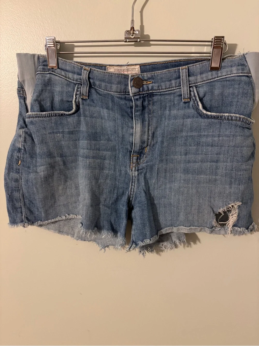 Hatch maternity current/elliot Denim Cutoff Shorts - Light Blue 28